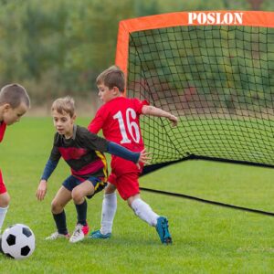 Poslon Soccer Goal Kids Soccer Net Set Carry Bag for Games and Training for Backyard for Kids and Teens