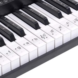 61-Key Electronic Music Keyboard Piano with LCD Display and Microphone - Portable - Black