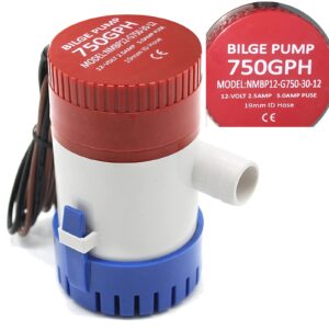 jamgoer marine dc submersible boat bilge water pump 750 gph 12v cruise ship yacht drainage pump 3/4 inch hose outlet for rv caravan marine yacht