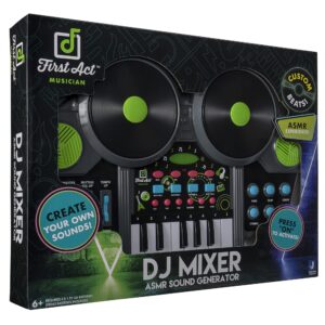 First Act Discovery Musician DJ Mixer, ASMR Generator - Create Custom Beats, Remix Sounds, Add Drums, and Scratch Like A DJ! - Great for Beginners, Makes Learning to Music Easy and Fun