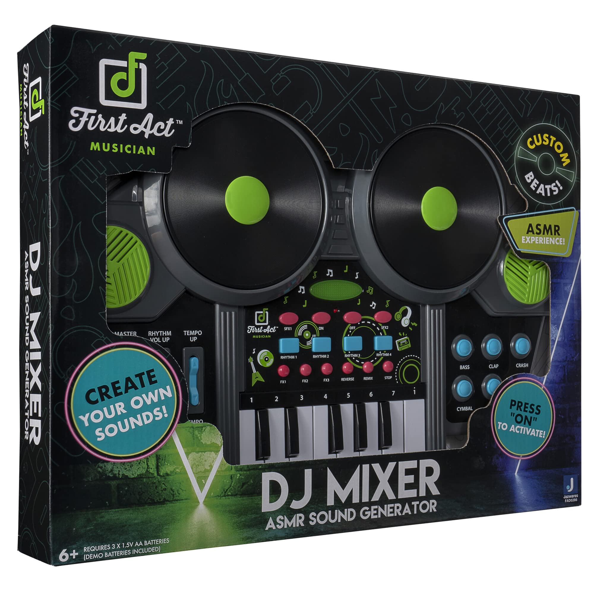 First Act Discovery Musician DJ Mixer, ASMR Generator - Create Custom Beats, Remix Sounds, Add Drums, and Scratch Like A DJ! - Great for Beginners, Makes Learning to Music Easy and Fun