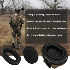 Hearangel Tactical Headset with ARC Rail Adapter Hearing Protection with Gel Ear Pads for Airsoft Sports (Army Green)