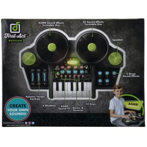 First Act Discovery Musician DJ Mixer, ASMR Generator - Create Custom Beats, Remix Sounds, Add Drums, and Scratch Like A DJ! - Great for Beginners, Makes Learning to Music Easy and Fun