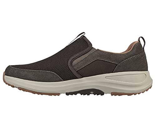 Skechers Men's Go Walk Outdoor-Athletic Slip-On Trail Hiking Shoes with Air Cooled Memory Foam Sneaker, Brown, 10.5 X-Wide