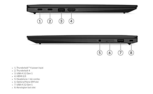 Latest Lenovo ThinkPad X1 Carbon Gen 9 14" FHD+ Ultrabook IPS, 400 nits,11th gen i7-1165G7, 16GB DDR4, 1TB SSD, Fingerprint Reader, Thunderbolt 4, Weighs 2.49 lbs, Win 11 Pro (20XW00FSUS) - Black