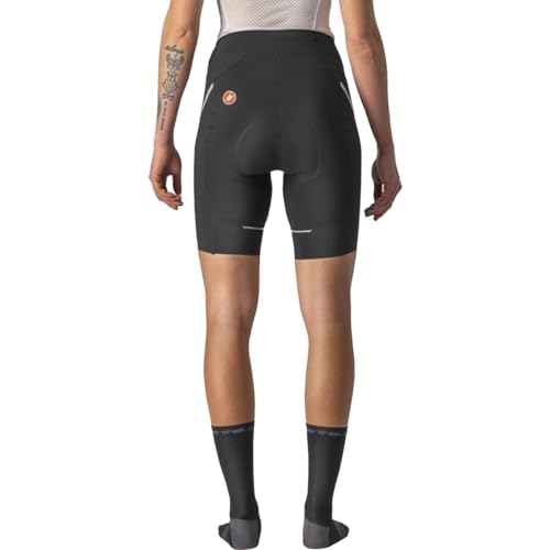 Castelli Women’s Velocissima 3 Short for Road and Gravel Biking I Cycling Shorts- Black/Silver - Medium