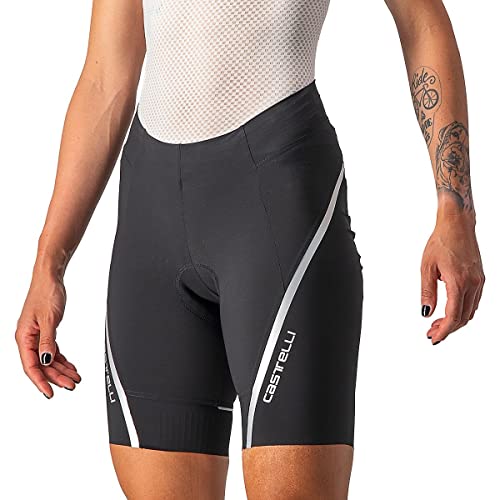 Castelli Women’s Velocissima 3 Short for Road and Gravel Biking I Cycling Shorts- Black/Silver - Medium