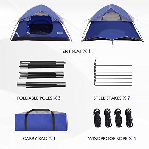 Mansader 2-3 Person Camping Tent for Outdoor Camping Family Beach Hiking Travel (Blue, 2-3 Person)