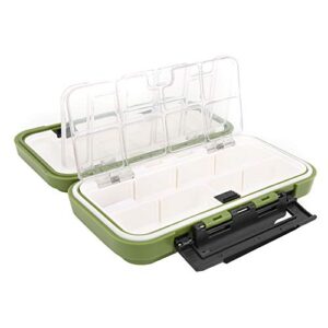 Qqmora Fishing Tackle Box, Damping Fishing Tackle Organizer Strong and Sturdy High Capacity for Fishing Supplies for Outdoor Accessories(Green)