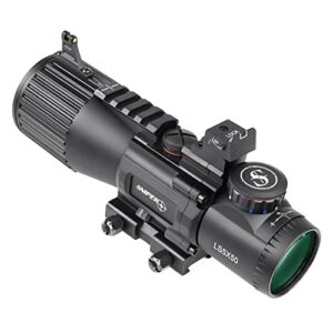 5X50mm Prism Scope GIII LS5X50 with Illuminated Red/Green/Blue Chevron Reticle (Horseshoe Reticle)