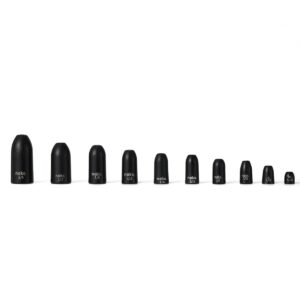 Nako Tungsten Worm Weights 10 Pack - No Chip Black Color, 1/16 oz Tungsten Bullet Weights for Bass Fishing, Tungsten Bullet Sinkers for Texas Rig and Carolina Rig