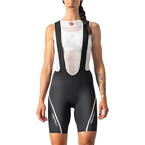 Castelli Women’s Velocissima 3 Bibshort for Road and Gravel Biking I Cycling - Black/Silver - Large