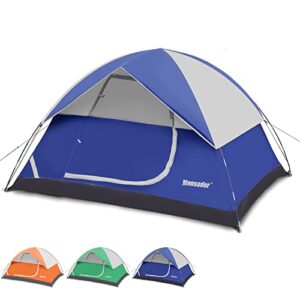 mansader 2-3 person camping tent for outdoor camping family beach hiking travel (blue, 2-3 person)