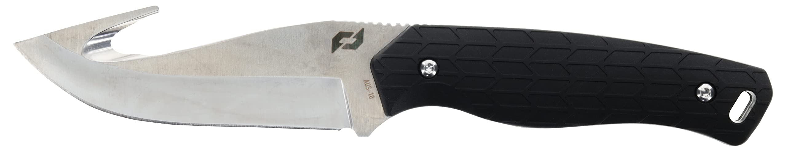 Schrade Delta Class Exertion Gut Hook Fixed Blade 8.5in with 4in AUS-10 Steel Blade and Non-Slip Grip for Hunting