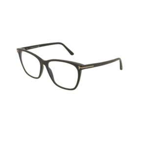 Eyeglasses Tom Ford FT 5762 -B 001 Shiny Black,"t" Logo/Blue Block Lenses