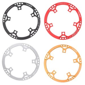 catazer Bike Chainring 130BCD Aluminum Alloy Ultralight Bicycle Chainring 45T 47T 53T 56T 58T BMX Chainwheel for Folding Bicycle (black,53T)