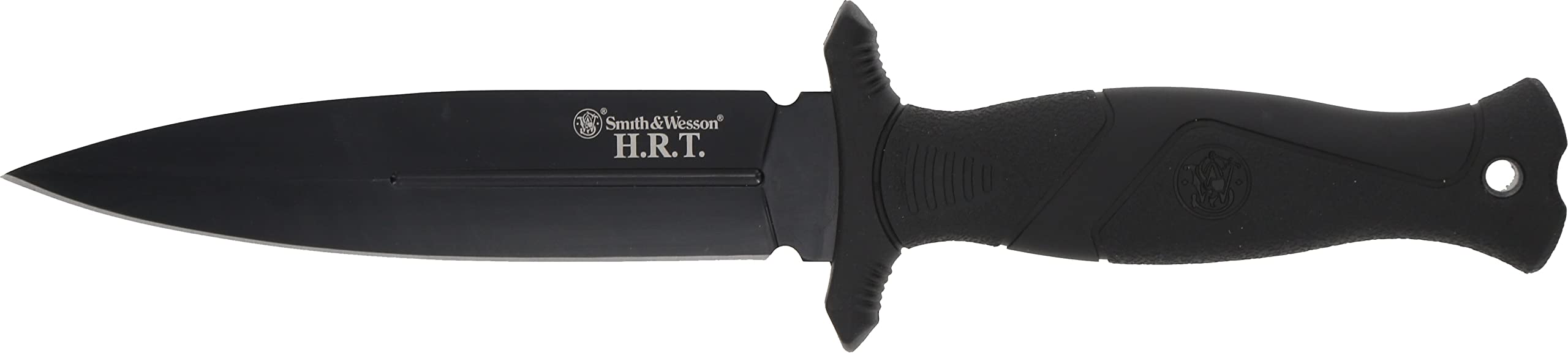 Smith & Wesson 10.5 in High Carbon SS Fixed Blade Knife with 5.5 in False Edge Blade for Outdoor Tactical Survival and EDC, Black