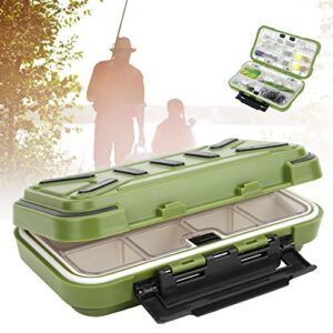 Qqmora Fishing Tackle Box, Damping Fishing Tackle Organizer Strong and Sturdy High Capacity for Fishing Supplies for Outdoor Accessories(Green)