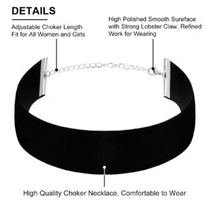 Yinkin 5 Pieces Classic Black Velvet Choker Necklace Soft Women's Choker Necklaces Black Choker Necklace for Women Wide Black Velvet Choker for Women Neck Jewelry Accessories (Simple)