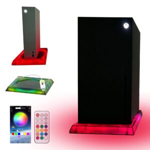 toshihama led light stand for xbox led light: rgb light vertical stand xbox xs console 12 colors 300 effects diy decoration, music sync color changing lights with ir remote/usb button/app control