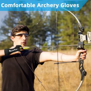 Seektop Archery Gloves Adjustable Archery Back Arrow Quiver Holder for Youth Adults (S+Green)