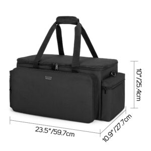 LoDrid Cable File Gig Bag with Detachable Padded Bottom & Dividers, DJ Wire Bag for 14” Laptop, Sound Equipment, DJ Gear, Musician Accessories, Black, Bag Only