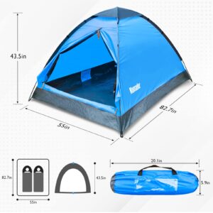 Small 2 Person Camping Dome Tent Waterproof Tents for Camping Portable Tent for Backpacking Hiking Mountaineering - Easy Setup