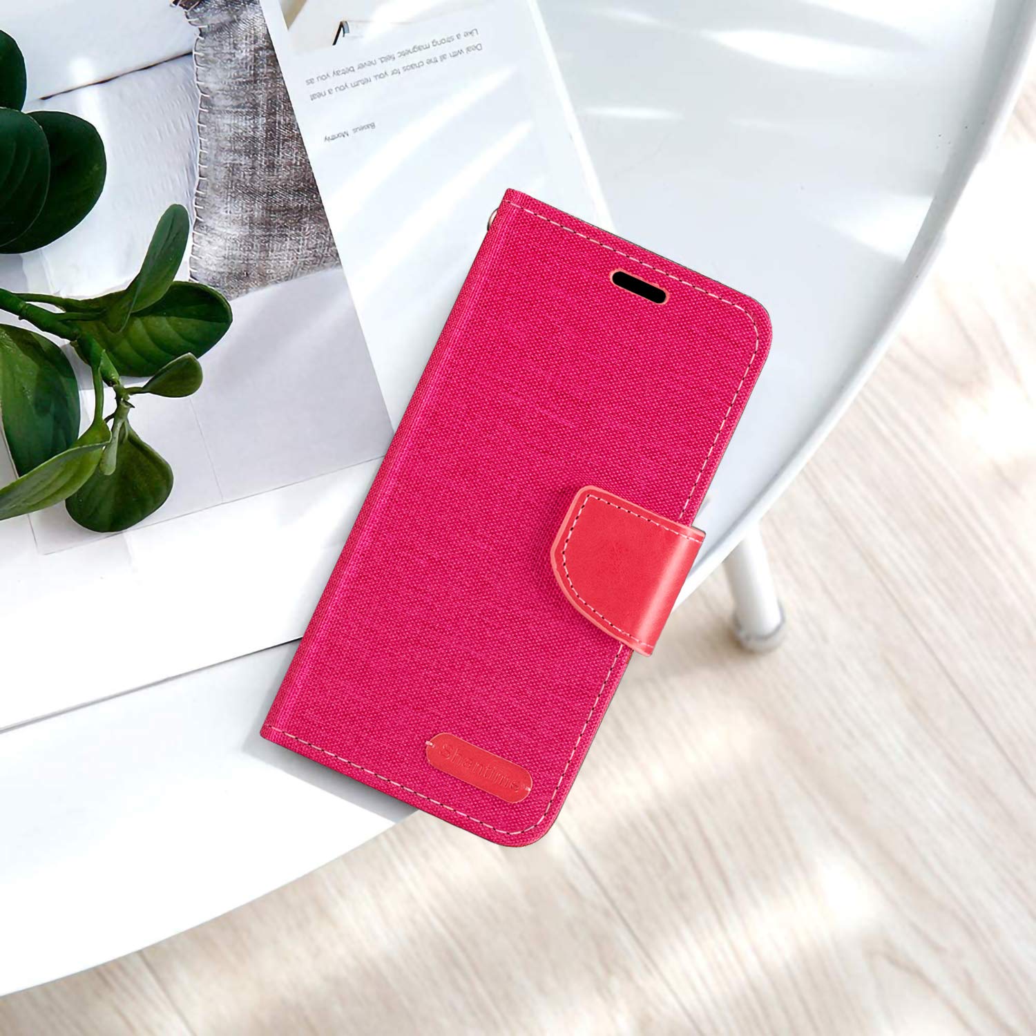 Shantime for Tecno Pop 5 LTE Case, Oxford Leather Wallet Case with Soft TPU Back Cover Magnet Flip Case for Tecno Pop 5 Rose