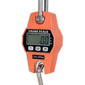 660 lb hanging scale/digital hanging scale, crane scale 300 kg, hard cast aluminum housing hd led display, suitable for fishing, weigh luggage, private farm, hunting, (battery included)