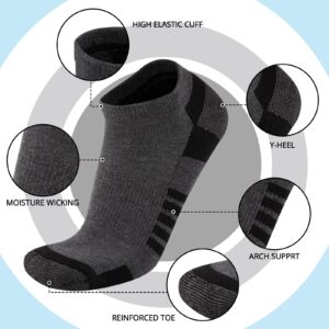 COOVAN 10 Pairs Mens Ankle Socks Men 10 Pack Low Cut Comfort Cushion Casual Socks