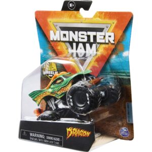 Monster Jam 2021 Spin Master 1:64 Diecast Monster Truck with Wheelie Bar: Show Time Dragon