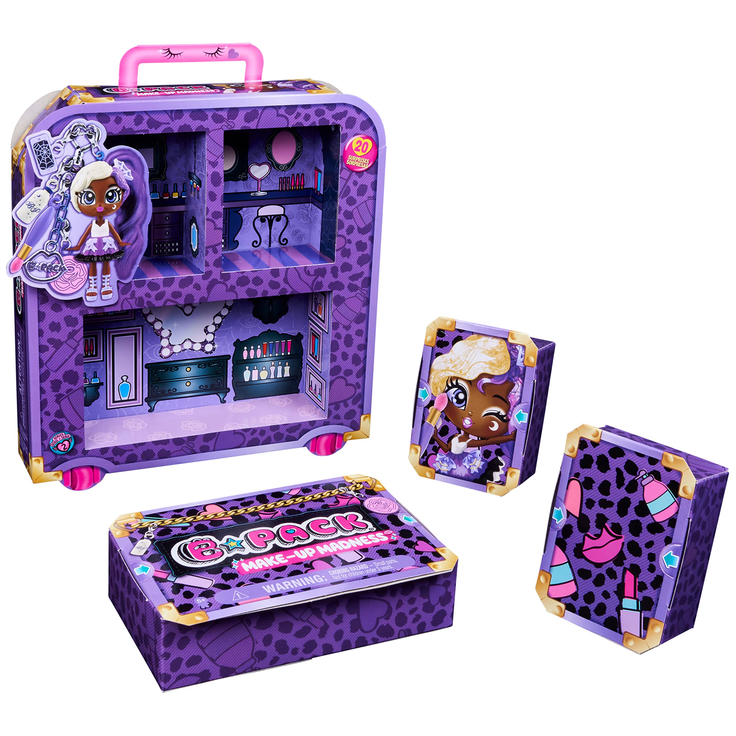 B Pack, Make-up Madness Shay Shadows Deluxe Color Change Doll, Accessories and Playset with 20 Surprises, Kids Toys for Girls Ages 5 and up