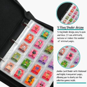 500+ Game Card Holder Compatible with Animal Crossing Mini Amiibo Cards, Cartridges Organizer Binder fit for Nintendo Switch PS Vita Games SD Memory Cards