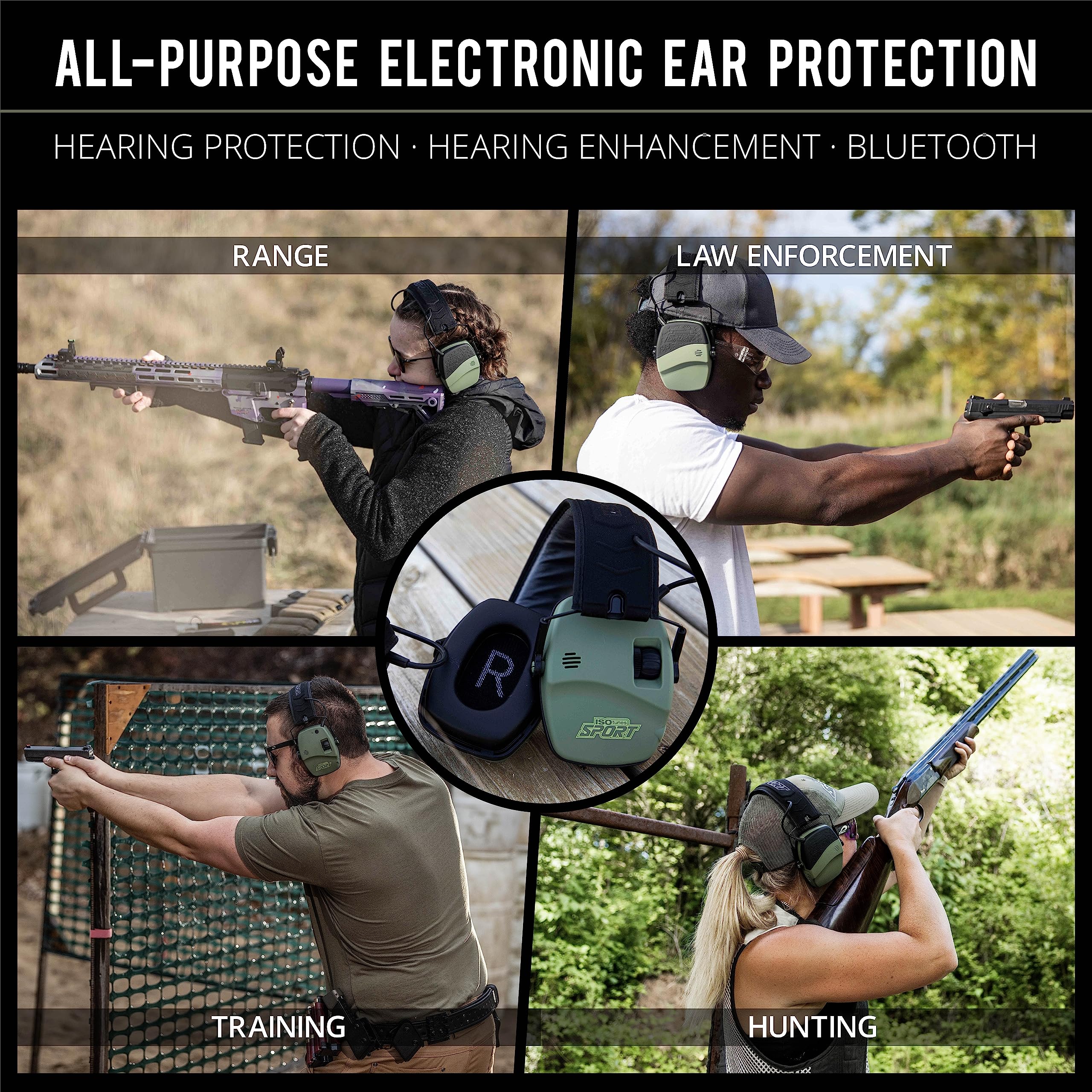 ISOtunes Sport DEFY Slim Earmuffs: Bluetooth Hearing Protection for Shooting