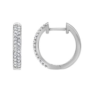 Beyond Brilliance 1/4 Carat Prong-Set Round Cut Natural Diamond Hoop Earrings (I-J, I3) in Yellow Gold-plated Sterling Silver | Jewelry for Women | Gift for Birthday, Anniversary | Gift Box Included