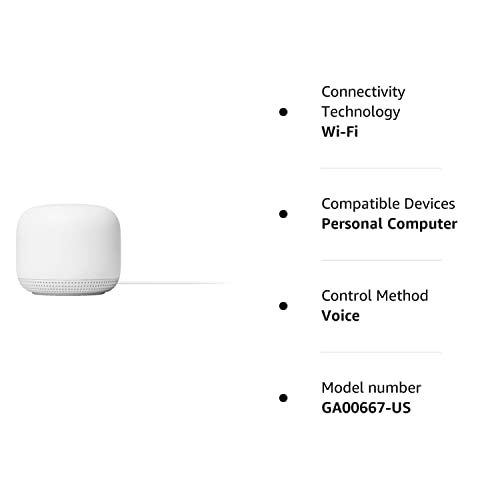 Google Nest WiFi AC1200 Add-on Point Range Extender - Snow (1600 sq ft Coverage)