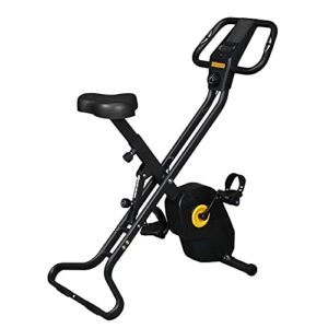 NA Home Folding Exercise Bike Black with Electronic Instrument Panel Display Function Exercise Bike Oversized seat Cushion Fitness Exercise Bike