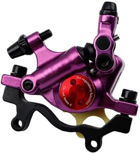 1 pair front & rear hb-100 mtb bike hydraulic disc brake calipers aluminum alloy mountain bike road bicycle line pulling brake clamp (color : purple, size : only front)