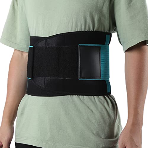 Shanrya Lower Back Pain Relief, Back Brace Comfortable Good Air Permeability Skin Friendly for Home for Prevent Back Injuries(Lake Blue)