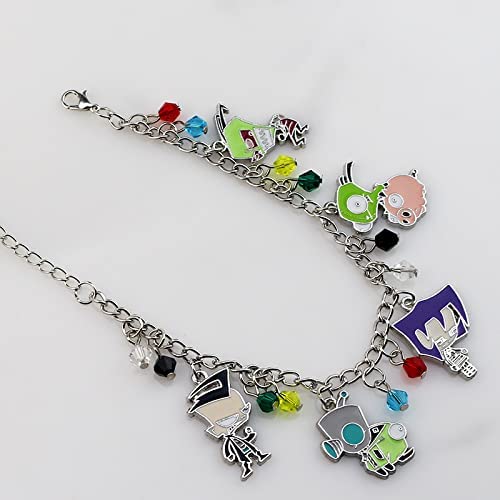 KANGSHUN Cosplay Jewelry Anime Cartoon Invade ZIM Charm bracelet Gifts for Girl Woman Men Cartoon Charm Bracelets（B070）