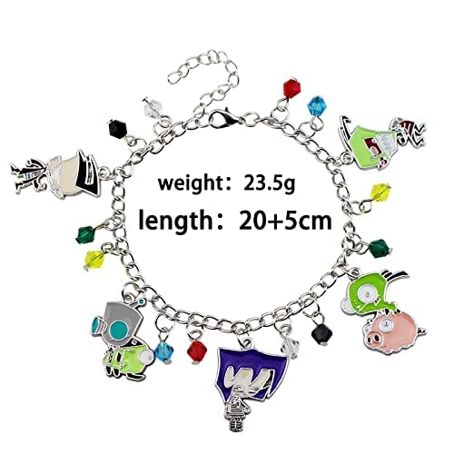 KANGSHUN Cosplay Jewelry Anime Cartoon Invade ZIM Charm bracelet Gifts for Girl Woman Men Cartoon Charm Bracelets（B070）