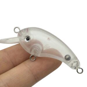 Free Eye 20PCS Unpainted Fishing Blanks Crankbait 5.5cm 3.72g topwater Artificial Bait Fishing Lures Blank Minnowbait Hard unpainted Artificial Bait Bodies DIY Fishing Tackle Spoons