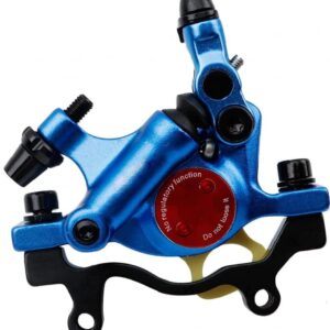 1 Pair Front & Rear HB-100 MTB Bike Hydraulic Disc Brake Calipers Aluminum Alloy Mountain Bike Road Bicycle Line Pulling Brake Clamp (Color : Blue, Size : Front+Rear)