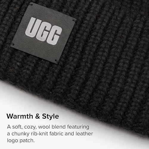 UGG Men's Chunky Rib Beanie, Black, One Size