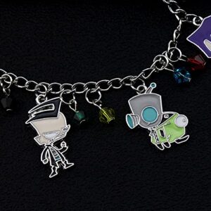 KANGSHUN Cosplay Jewelry Anime Cartoon Invade ZIM Charm bracelet Gifts for Girl Woman Men Cartoon Charm Bracelets（B070）