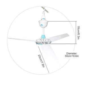 12V Ceiling Fan With Switch Camping Fans For Tent DC 19.7" inch Outdoor Portable Hanging Fans Canopy