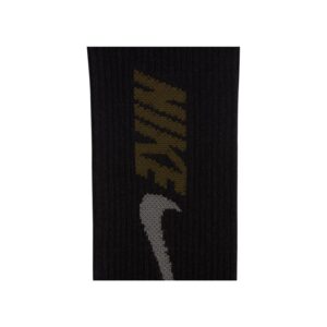 Nike Men`s Everyday Plus Graphic Cushioned Crew Socks 3 Pack (Large, Black(DD1526-010)/G_G)