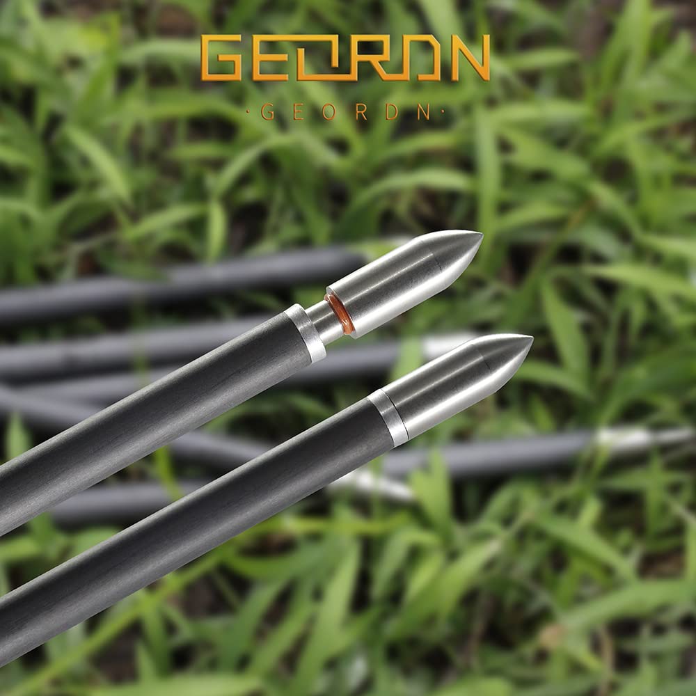 100/125/150/175/200 Grains Stainless Steel Field Points Practice Archery Arrow Target Bullet Point Combo Point 12 PCS (R 19/64"-125 Grains)