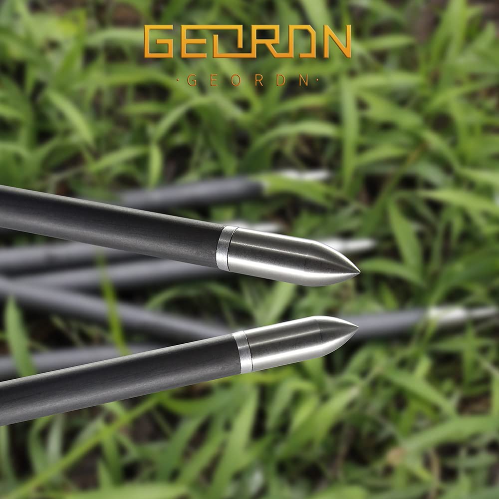 100/125/150/175/200 Grains Stainless Steel Field Points Practice Archery Arrow Target Bullet Point Combo Point 12 PCS (R 19/64"-125 Grains)