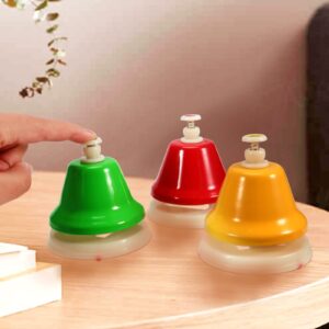 MOUYAT 8 Notes Music Desk Hand Bell, Colorful Diatonic Metal Hand Bells, Chromatic Music Table Bells Musical Instruments for Practice, Birthday Party, Wedding, Elegant Holiday Gift